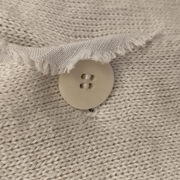 Eileen Fisher Cotton Linen Cardigan Sweater Neutral Natural Greige Clr Layering - Picture 6 of 12